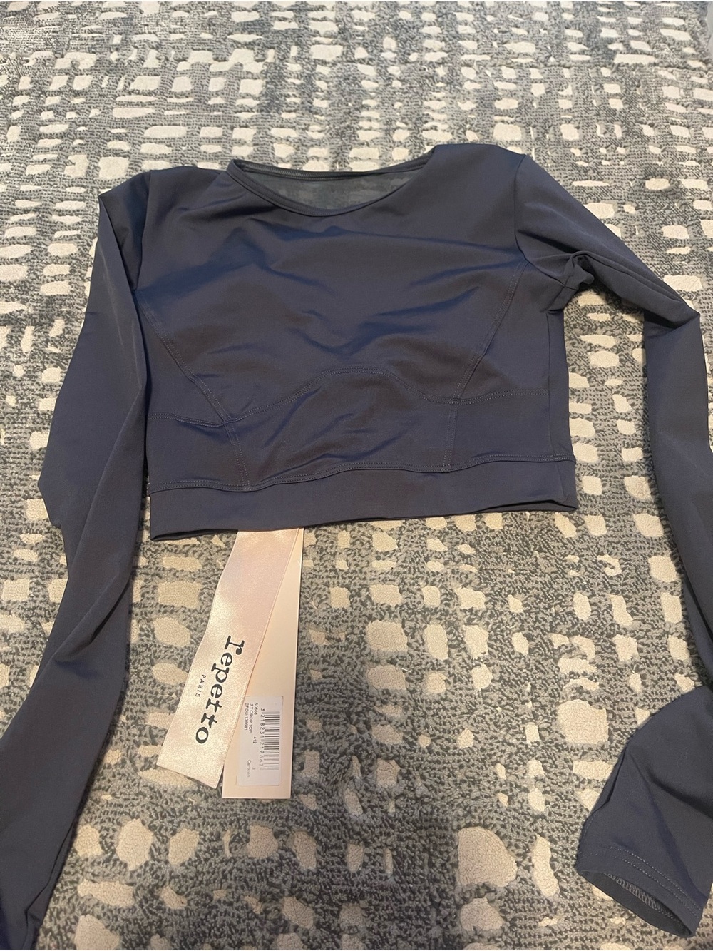 Repetto Slate Blue Long Sleeve Cropped Tee